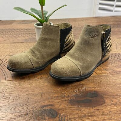 SOREL 6 Major Suede Ankle Bootie Zebra Print leather calf  display picture 1