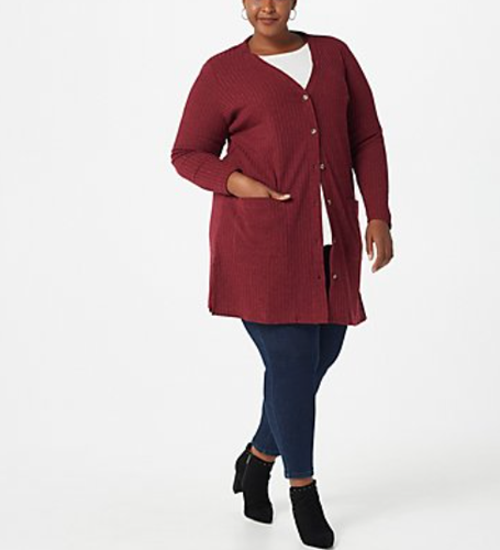Isaac Mizrahi Live! Ribbed Button Down 