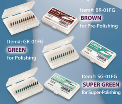 Silicone Polishers  ( Super-Green - for Super-Polishing )  Box of 12