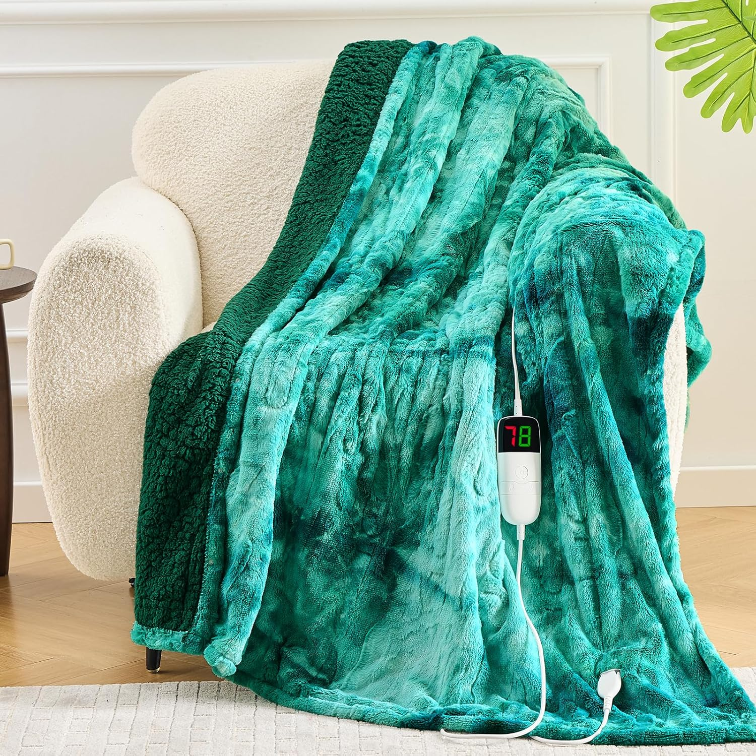 Cozy Heated Sherpa Fleece Electric Throw Blanket for Couch and Bed  