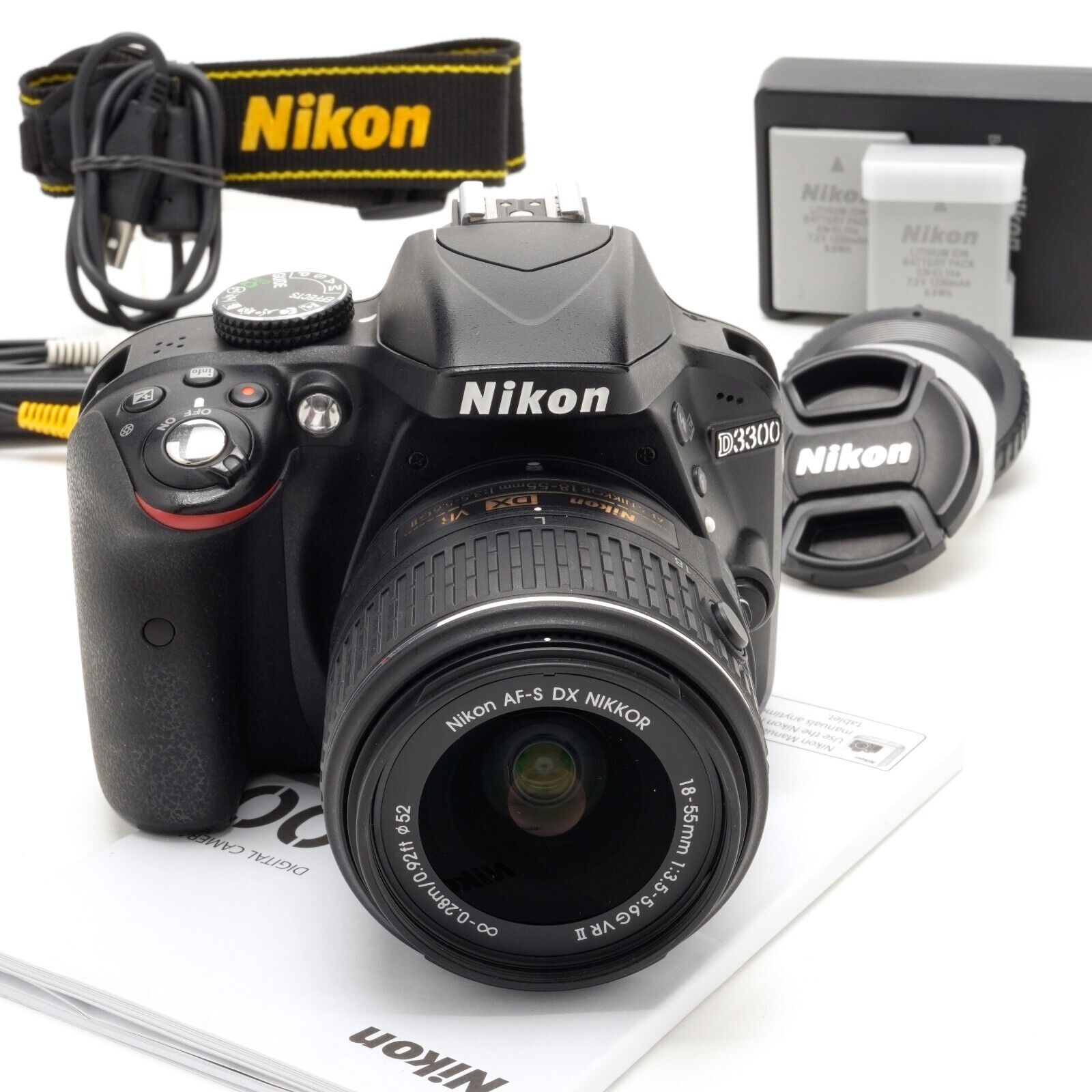 Nikon D3300 DSLR Camera 24.2MP w/AF-S 18-55mm DX VR II Lens - S.Count ≤10,400 18208015320 | eBay