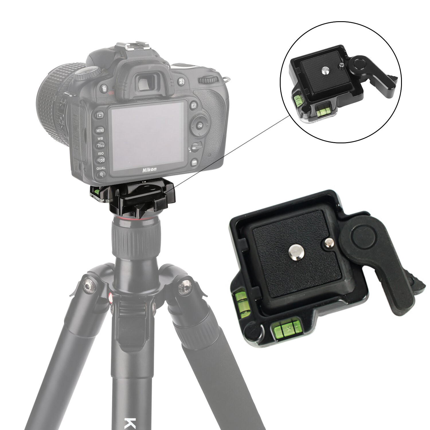 QR40 Camcorder Tripod Monopod Ball Head Quick Release Plate Case for DSLR Canon-image