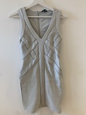 SILVER GREY BANDAGE DRESS 6 CLASSY FASHION CLUB EVENT PARTY HOLIDAY SUMMER CUTE