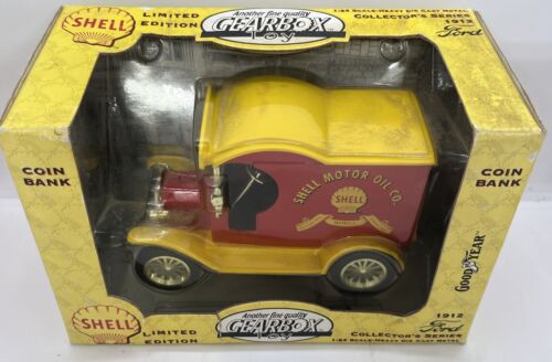1996 GEARBOX TOY (SHELL) 1912 FORD DELIVERY TRUCK DIECAST BANK 1:24 BOXED - Picture 5 of 5
