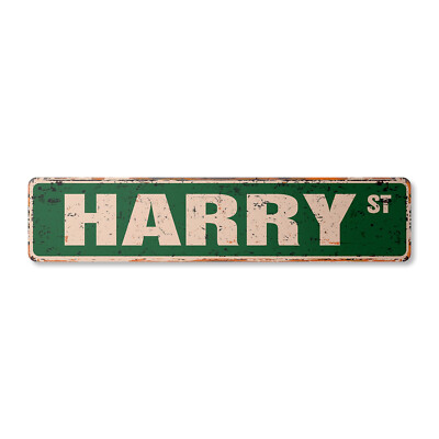 HARRY Vintage Street Sign Childrens Name Room Metal Sign