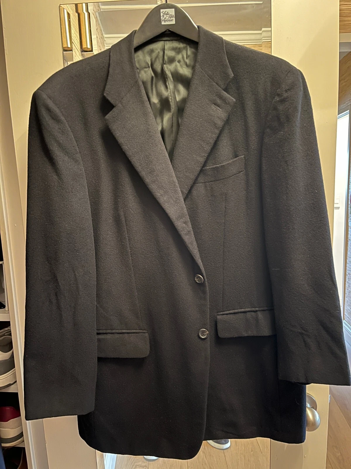 $4500 Prada soprabito uomo 100% cashmere nero taglia US44R IT54R