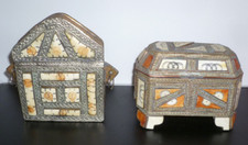 Portagioie scatola triangolare, di osso? Araba etnica vintage