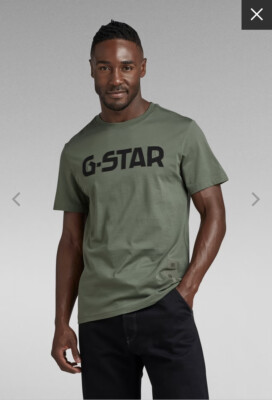 G-Star Raw Men's Logo T-Shirt Green Black $65 New