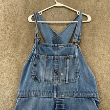VTG BIG MAC Bib Overalls Men 44x32 Blue Med Wash Outdoor Farmer Workwear 90s