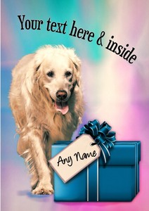 Personnalise Golden Retriever Chien Anniversaire Toute Occasion Carte Illus Insert A5 Ebay