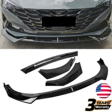 FITS 21-22 HYUNDAI ELANTRA GLOSSY BLACK PERFORMANCE STYLE FRONT BUMPER LIP 3 PCS