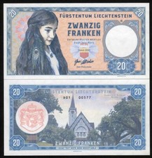 Liechtenstein, 20 Francs, 2020, Private issue Girl with peacock feather F