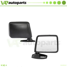 Fits 1983-1992 Ford RANGER BRONCO II Manual Fold Black Pair Side View Mirrors