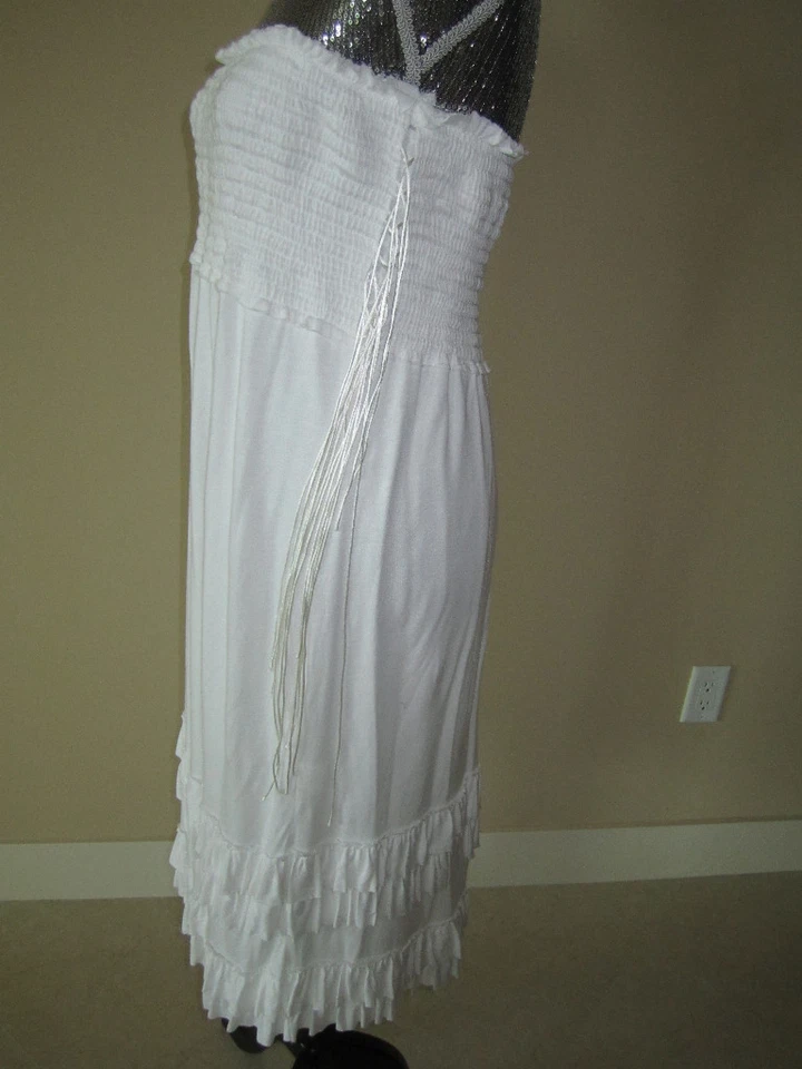 Vestido Poleci Blanco Sin Tirantes Talla XSmall Foto 4 de 4