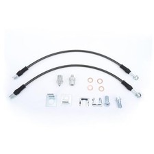 7/16" Braided Stainless Steel Brake Hose Kit - Black Transparent PVC Coated