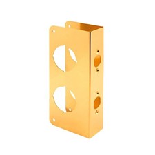 9" Tall Combination Door Reinforcer Polished Brass 1-3/8" Thick