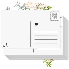 Blank Postcards for Mailing, 80 Post Cards 300 GSM White 4 x 6 inches Cardstock