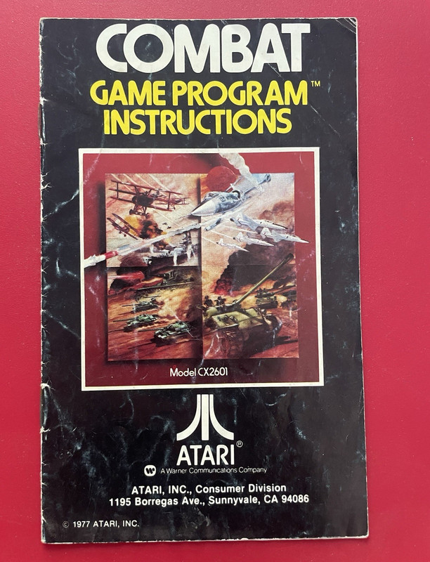 Atari Combat Atari 2600 Original Instruction Manual Booklet CX2601 English
