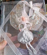 Woodland Christmas Ornament Fairy Named Opulent 8.5" Sequined Ballerina