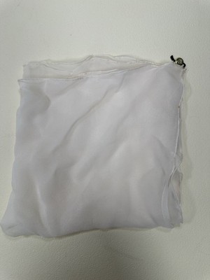 Vintage 50 s MCM Vera Neumann  Hand Rolled Silk Scarf Plain White With Tag