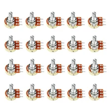 20PCS WH148 Single Potentiometer B10K Variable Resistors 15mm Knurled Shaft 3...