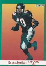 1991 FLEER NFL Atlanta Falcons Brian Jordan Trading Card