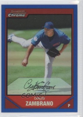 2007 Bowman Chrome Blue Refractor 49/150 Carlos Zambrano #115 0e3