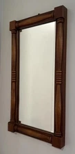 Vintage Federal Style Column Trumeau Mirror shaving mirror wooden spindle mirror