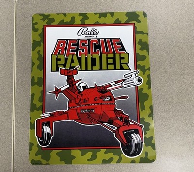 Bally Midway Rescue raider Arcade cabinet side decal. NOS Original