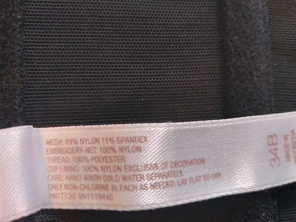 Gilligan O'Malley Bustier 34B Black Pink Floral Embroidered Nylon Blend Corset - Image 3 of 4