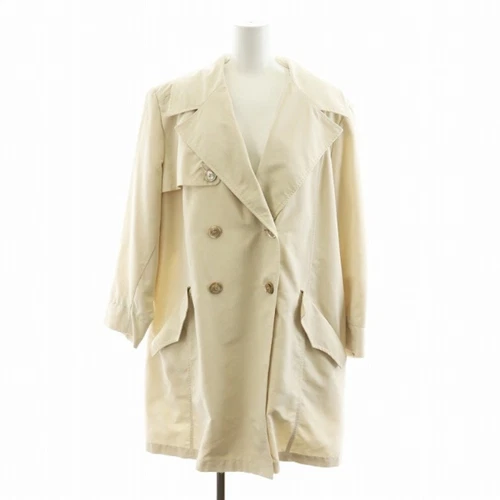 Trench cappotto vintage Fendi manica lunga medio completamente foderato logo doppio avorio