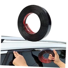 Pack-1 Car Chrome Trim Molding Body Window Seal 0.78" x 16.4Ft Bright Black