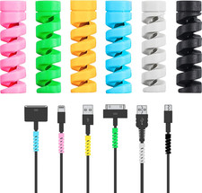 120 Pieces Bulk Charger Cable Protector, Silicone Spiral Twisty Cords Savers for