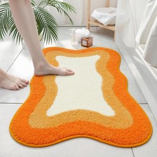 HAOCOO 20x31" Fluffy Microfiber Bath Mat Shower Rug Non-Slip Washable