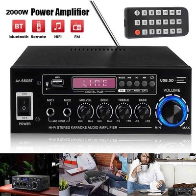USB Verstärker Stereo Amplifier HIFI Digital Bluetooth FM Vollverstärker 2025