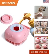Compact Pet Bath Brush with Gentle Silicone Nubs and Shampoo Dispensing Feature
