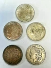Lot of 5  1921 Morgan Silver Dollar coins  - 90% Silver