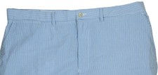 Men's 38 Ralph Lauren Polo Blue White Seersucker 100 Cotton Flat Front Shorts