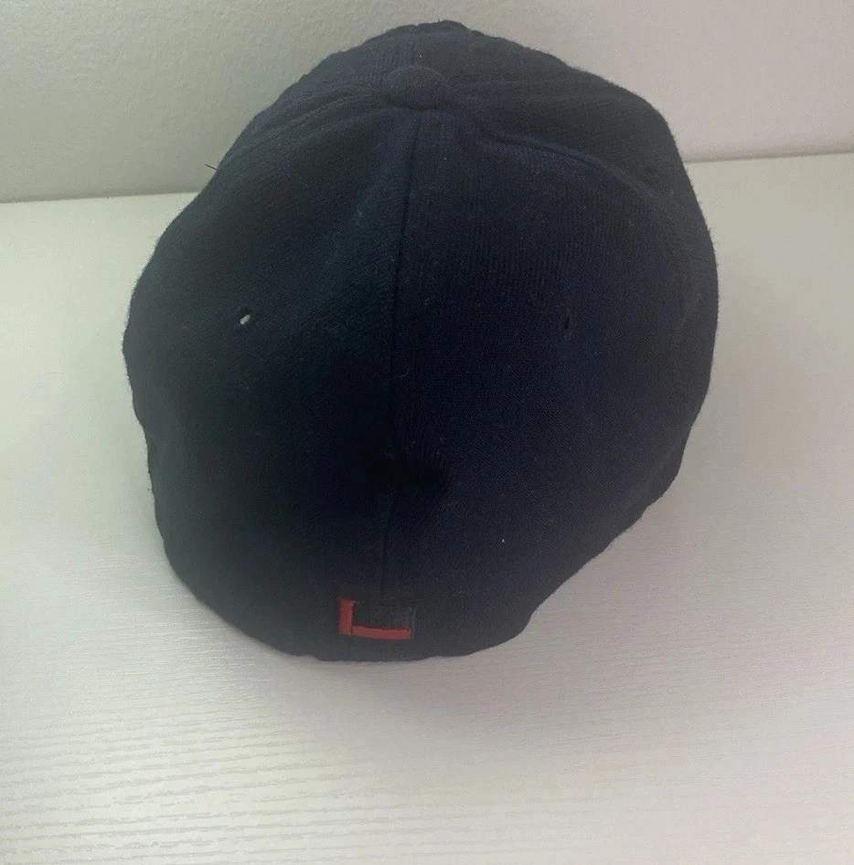 Vintage 90's Fubu Cap Script Logo 6 7/8 - 7 Fitted Color Dark Blue - Image 3 of 4