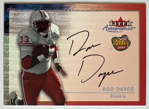 Ron Dayne 2000 Fleer Skybox Draft Autographics Autogramm RC Wisconsin Giants ESE