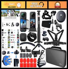Insta360 X5/X4 Accessories Kit - Magnetic Mount, Tripod, Selfie Stick, Bike Clam