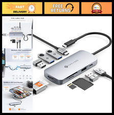 9-in-1 USB C Hub Multiport Adapter, 4K HDMI, 5 USB Ports, 100W PD, SD/TF Reader