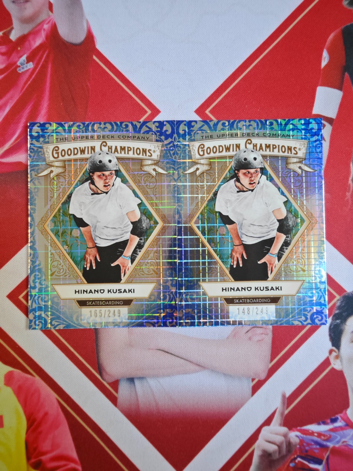 2025 UD Goodwin Champions Blue Checkers /249 Lot RC Hinano Kusaki [2 Cards]