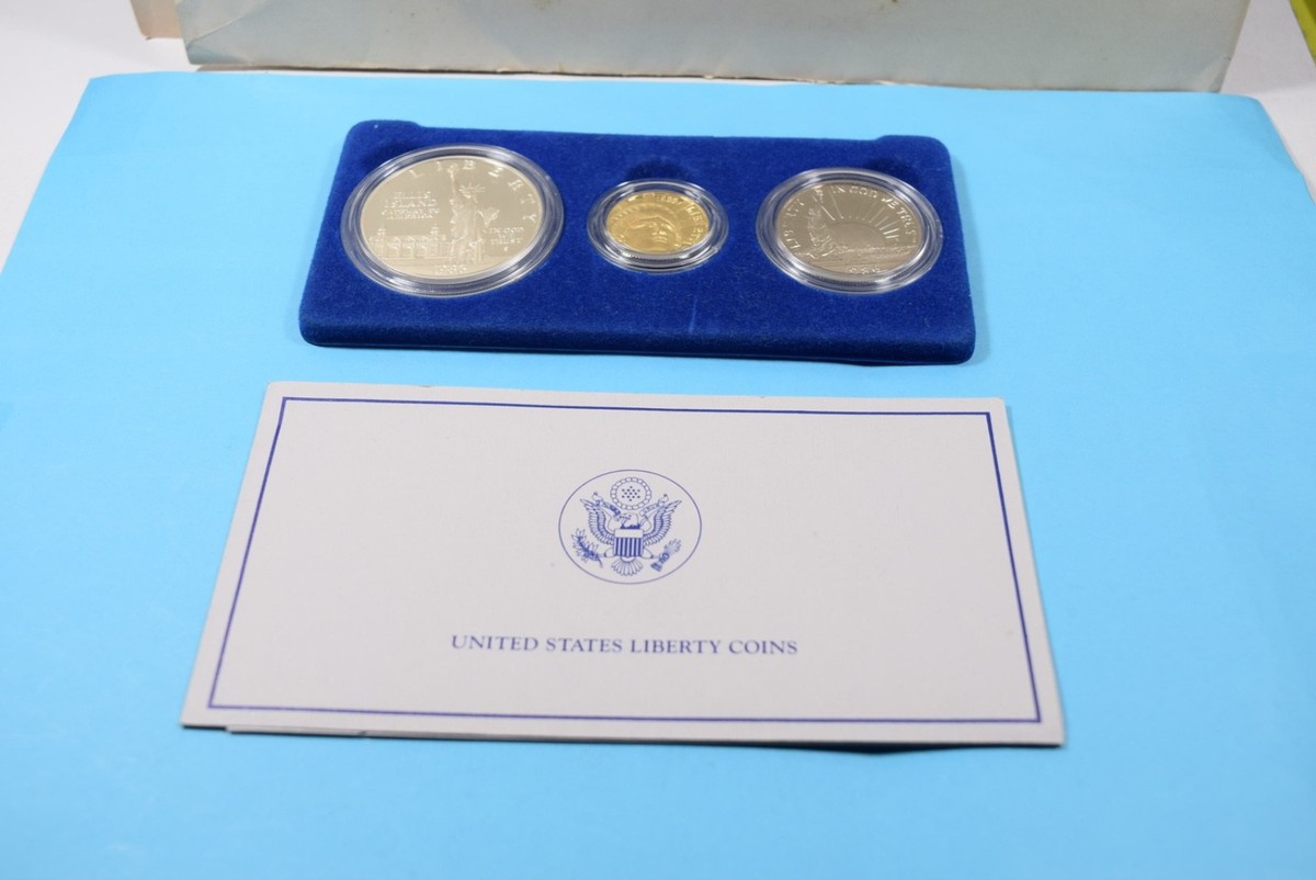 1886-1986 United States Liberty Proof Ellis Island 1 GOLD Five