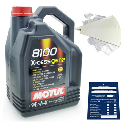 5 Liter Motul 8100 X-cess gen2 5W40 Motoröl MB 229.5 226.5 A3 B4 API SP A40 SET