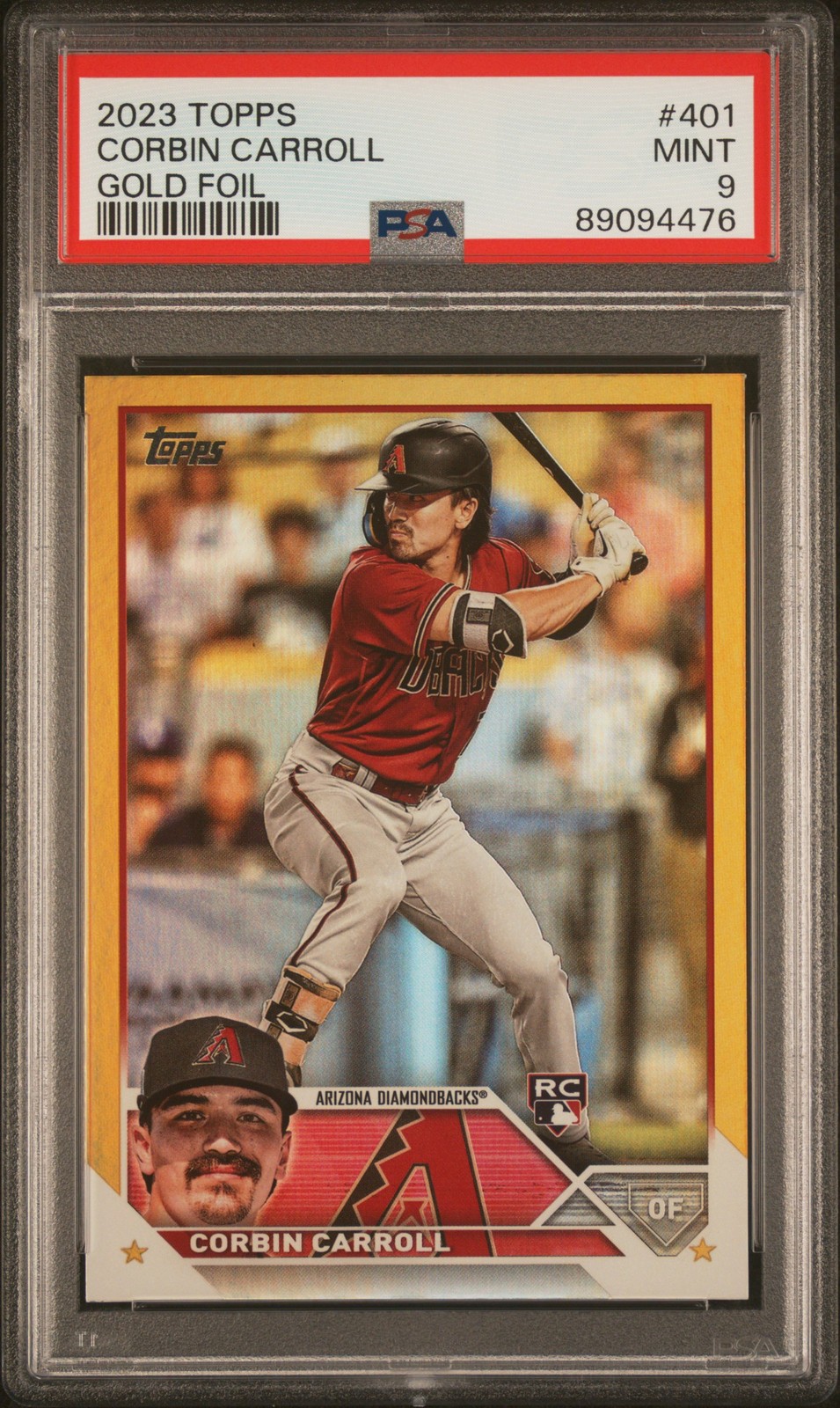 2023 TOPPS GOLD FOIL #401 CORBIN CARROLL ROOKIE RC PSA 9