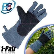 【14in/16in】Long Leather Gardening Gloves for Men Women Thorn Proof Rose Pruning