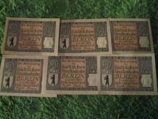 6 x 2 marki Tramwaj Berlin 1922 Voucher WSZYSTKO RÓŻNE MOTYWY Pieniądze awaryjne