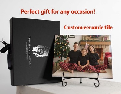 Personalisierte Foto Keramik Fliese individuelles Bild Geschenk Weihnachten Familie Haustier