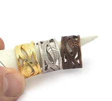 Leaf Ring Adjustable Raw Brass or Plated 9US size 2817